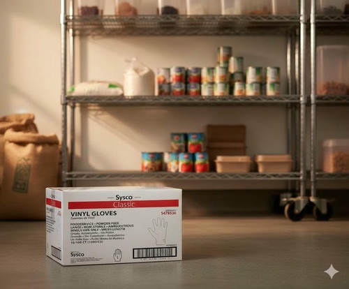 Chicken Pieces Sysco Classic Glove Vinyl Foodservice Powder-Free Large 100 CT(10/Case)