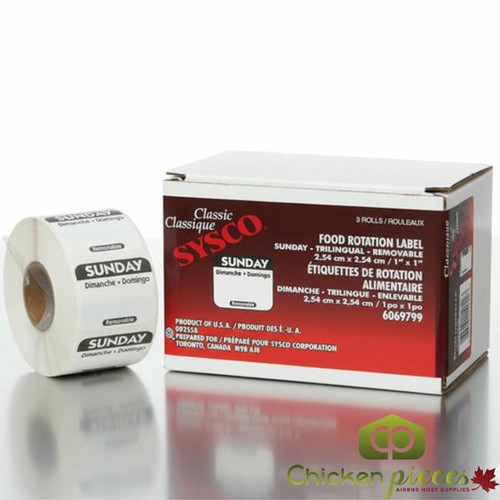 Chicken Pieces Sysco Classic Label Daily Sunday Removable ROLLS (3/Case)