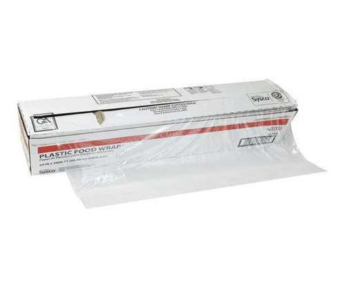 Chicken Pieces Sysco Classic PVC Food Service Plastic Film Wrap, 24" x 2000 ft. Roll 