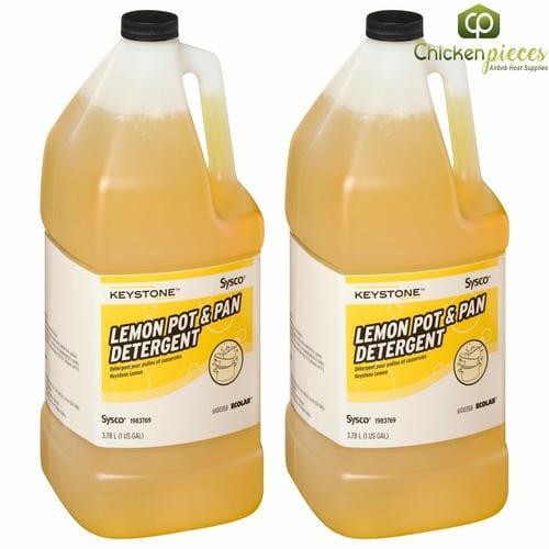 Chicken Pieces Keystone Detergent Pot & Pan Liquid Lemon Ready To Use 3.79L/1 Gallon (2/Case) 
