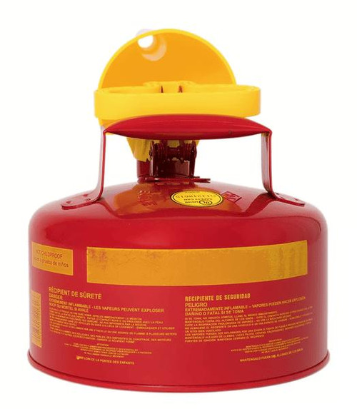 Chicken Pieces Eagle Manufacturing 1 Gallon Type I Red Steel Gas / Flammables Safety Can with Flame Arrester and Funnel 