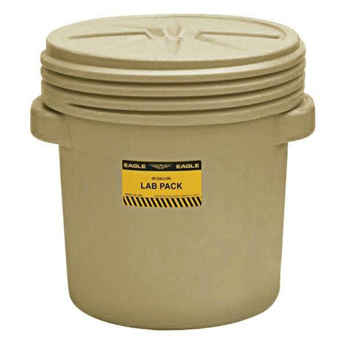 Chicken Pieces Eagle Manufacturing 20 Gallon Beige Lab Pack Plastic Barrel Drum with Screw-On Lid 
