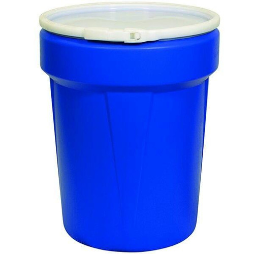 Chicken Pieces Eagle Manufacturing 40 Gallon Blue Plastic Barrel Drum with Plastic Lever-Lock 
