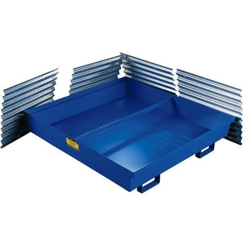Chicken Pieces Eagle Manufacturing 92 Gallon Blue 4-Drum Metal Spill Pallet - 12-Gauge Cold Rolled Steel 