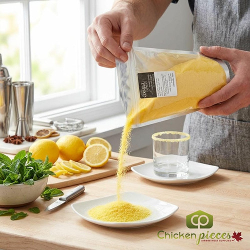 Chicken Pieces Rokz Lemon Cocktail Rimming Sugar - 1 lb. Resealable Bag, Enhances Lemon Drops & Cocktails