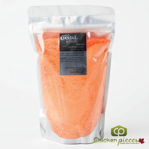 Chicken Pieces Rokz Mango Cocktail Rimming Sugar - 1 lb. Bag, Gourmet Sugars with Citrusy Mango Flavor