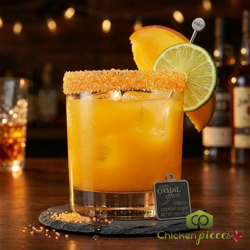 Chicken Pieces Rokz Mango Cocktail Rimming Sugar - 1 lb. Bag, Gourmet Sugars with Citrusy Mango Flavor