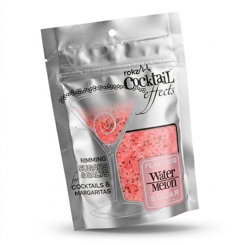 Chicken Pieces Rokz Watermelon Cocktail Rimming Sugar - 5 oz. Bag, Gourmet Sugars with Juicy Watermelon Flavor