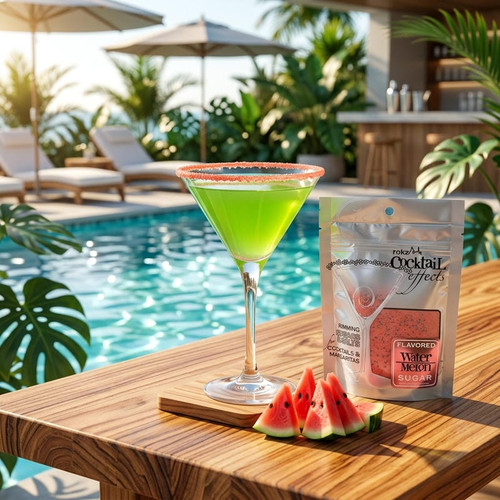 Chicken Pieces Rokz Watermelon Cocktail Rimming Sugar - 5 oz. Bag, Gourmet Sugars with Juicy Watermelon Flavor