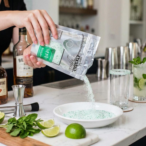 Chicken Pieces Rokz Mojito Cocktail Rimming Sugar - 5 oz. Bag, Gourmet Sugars with Smooth Mint and Lime Flavors