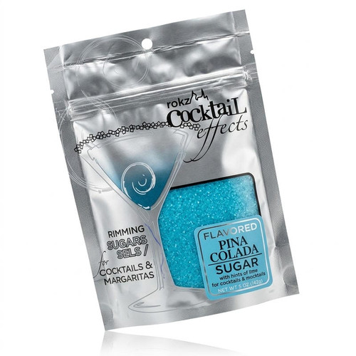 Chicken Pieces Rokz Pina Colada Cocktail Rimming Sugar - 5 oz. Bag, Gourmet Sugars with Coconut and Pineapple Flavors