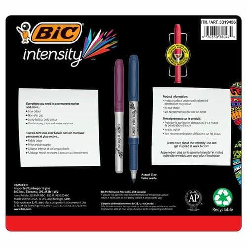 Chicken Pieces BIC Intensity Fashion Fine Point Permanent Markers, 24-Count Assorted Colors 