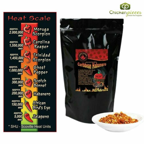 Fiery Farms Smoked Red Caribbean Habanero Pepper Flakes - 1KG/2.2 lbs of Smoky Heat