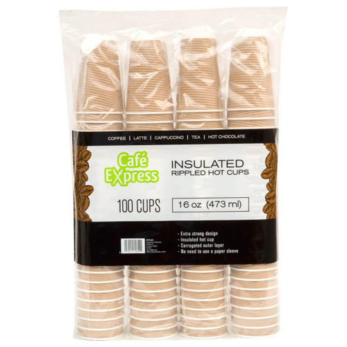 cafe express Café Express 457 ml (16 oz.) Corrugated Disposable Cups 500/CASE 