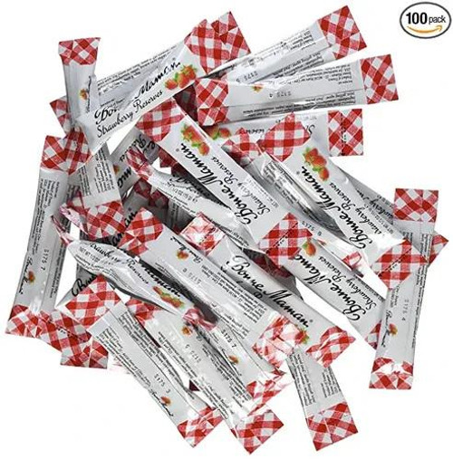 Bonne Maman Strawberry Preserves Stick - 0.5 oz. (15ml) - Bulk 100/Case   Bonne Maman Strawberry Preserves Stick - 0.5 oz. (15ml) - Bulk 100/Case