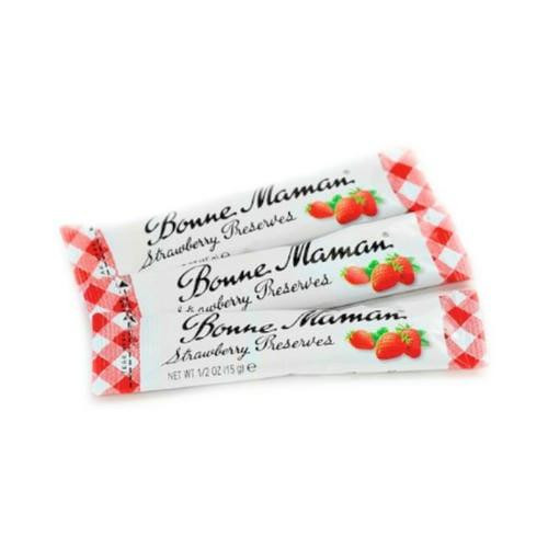 Bonne Maman Strawberry Preserves Stick - 0.5 oz. (15ml) - Bulk 100/Case   Bonne Maman Strawberry Preserves Stick - 0.5 oz. (15ml) - Bulk 100/Case