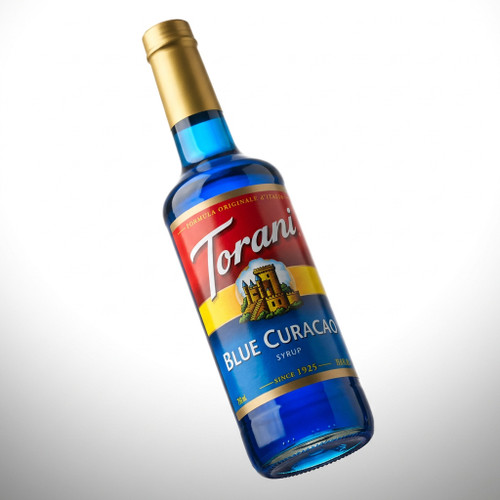 torani Torani Blue Curacao Flavoring Syrup – 750 mL / 25.36 oz Glass Bottle