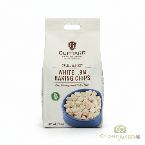 Guittard 25lbs/11.34 kgs White .9M Baking Chips – Rich, Creamy Sweet Milk Flavor