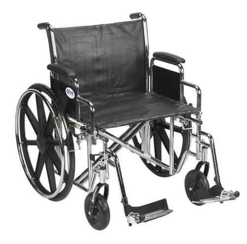  Drive Medical Sentra EC Heavy Duty Wheelchair, Detachable Desk Arms, Swing away Footrests, 22" Seat 
