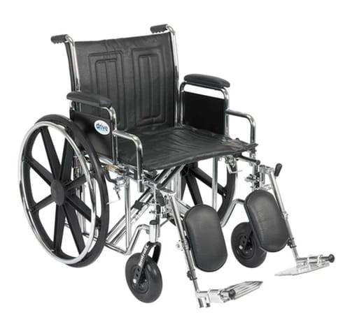  Drive Medical Sentra EC Heavy Duty Wheelchair, Detachable Desk Arms, Elevating Leg Rests, 20" Seat 