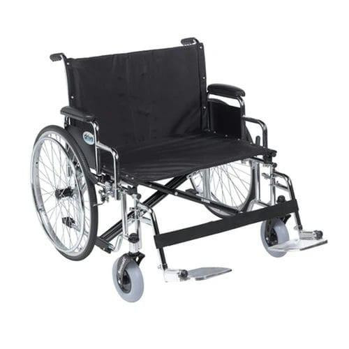  Drive Medical Sentra EC Heavy Duty Extra Wide Wheelchair, Detachable Desk Arms, Swing away Footrests, 28" Seat 