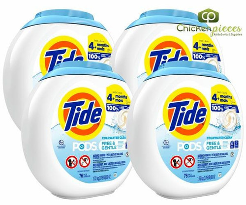  Tide Liquid Pods Free & Gentle 76 Count 60 oz/3.75 lbs (4/Case) 