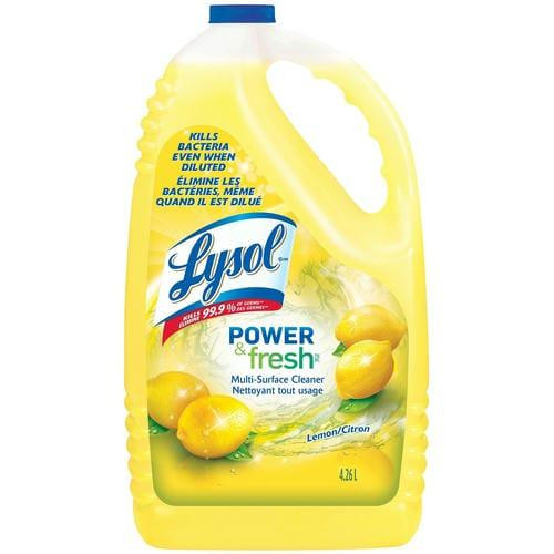  Lysol Power and Fresh Lemon Scent Pourable Multi-Surface Liquid Cleaner, 4.26L/1.12 Gallon (4/Case) 