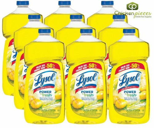  Lysol Power and Fresh Lemon Scent Pourable Multi-Surface Liquid Cleaner, 1.2 L/40.5 oz (9/Case) 