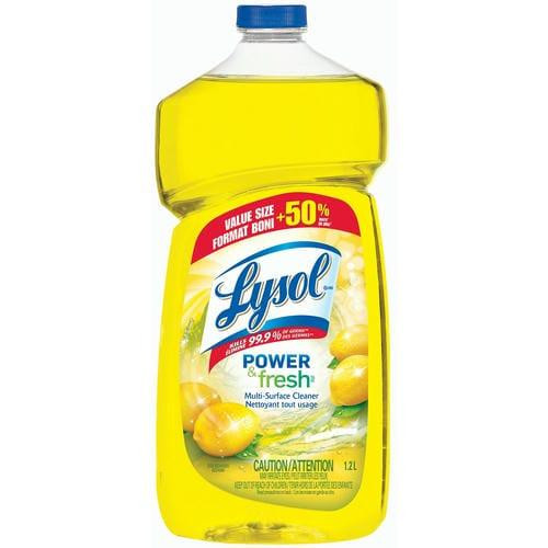  Lysol Power and Fresh Lemon Scent Pourable Multi-Surface Liquid Cleaner, 1.2 L/40.5 oz (9/Case) 
