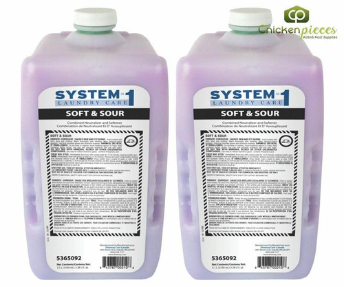  Diversey System 1 Soft and Sour Hyper-Concentrated Laundry Neutralizer and Fabric Softener 3.1L/104.82 oz (2/Case) 