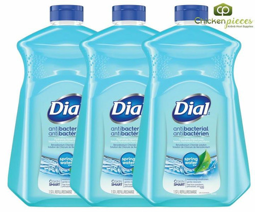 dial Dial® Antibacterial Liquid Hand Soap Refill, Spring Water, 1.53L/51.7 oz (3/Case) 