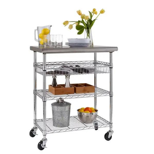 seville Seville Classics Stainless Steel Kitchen Cart 16.02 kg/35.32 lbs 