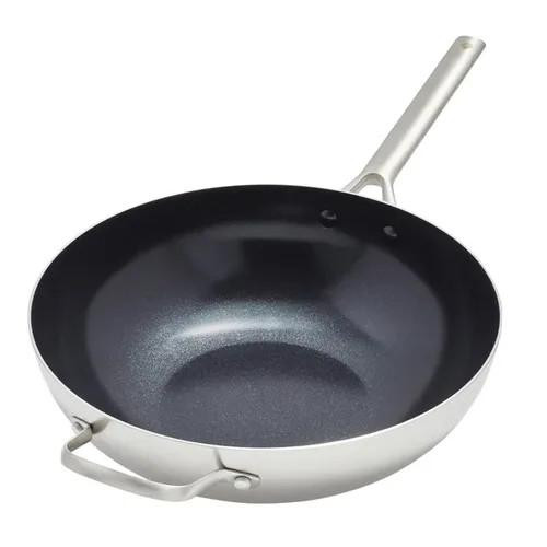 BLUE DIAMOND Blue Diamond Triple Steel Wok, 32 cm, Non-Stick, Metal Utensil Safe 