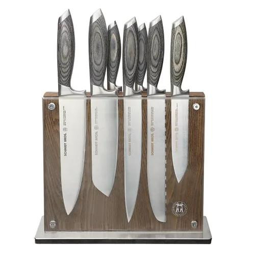  Schmidt Brothers Ashwood 15-Piece Knife Block Set, Fully Forged German Stainless 