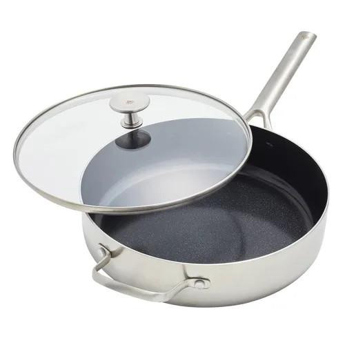 BLUE DIAMOND Blue Diamond Triple Non-Stick Steel Deep Sauté Pan with Lid, 28 cm/4.34 L 