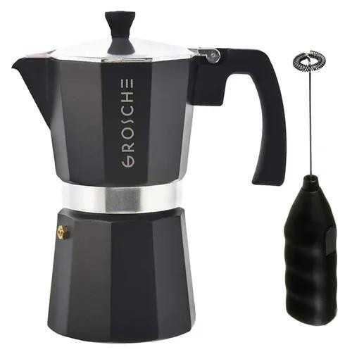  Grosche Milano 6-Cup Stovetop Espresso Maker with E-z Latte Milk Frother 