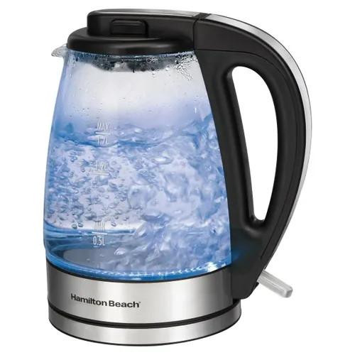  Hamilton Beach 1.7 L Glass Kettle 1.11 kgs/2.45 lbs 