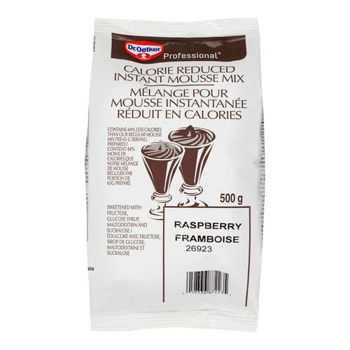 Oetker Mousse Mix Raspberry Calorie Reduced 500g/1.10lbs (2/Case)-Canadian Made