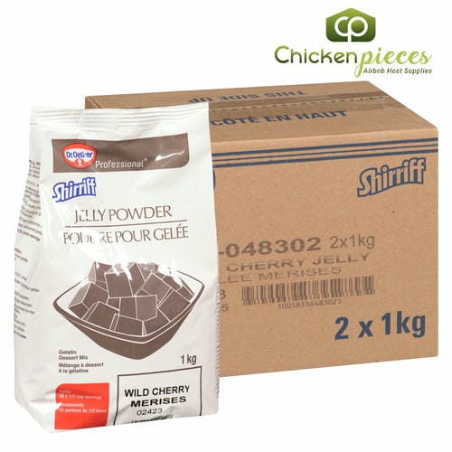 Shirriff Gelatin Cherry Wild Powder 1Kg/2.20Lbs (2/Case)-Canadian Made