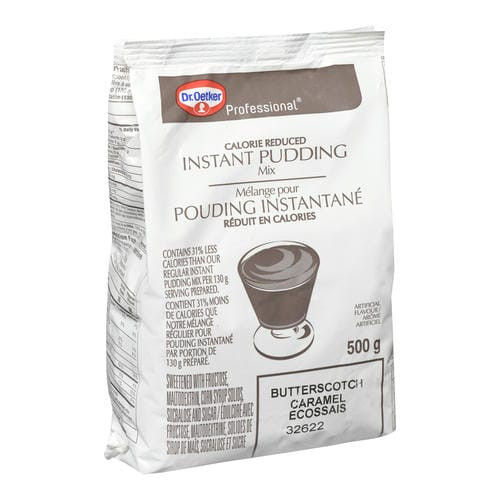 Oetker Pudding Butterscotch Instant Reduced Calorie 500g/1.10Lbs (2/Case)-Canadian Made