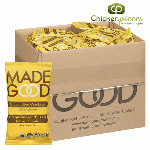Madegood Cracker Cheddar Star Puffed 20g/0.705oz (100/Case)-Canadian Made