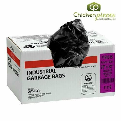 Sysco Classic Bag Garbage Regular Black 20x22 (500/Case)-Canadian Made