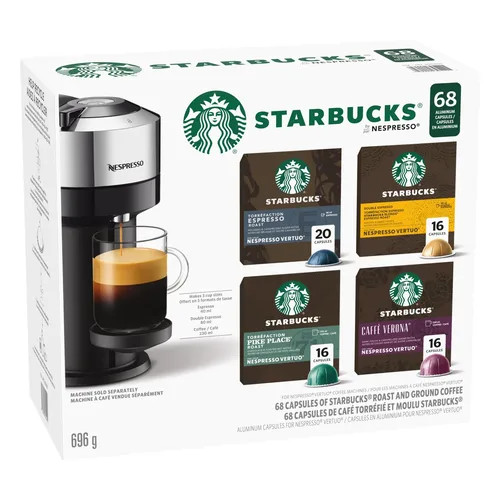 Starbucks Vertuo Line Variety pack by Nespresso 696g/1.53Lbs (68/Case)