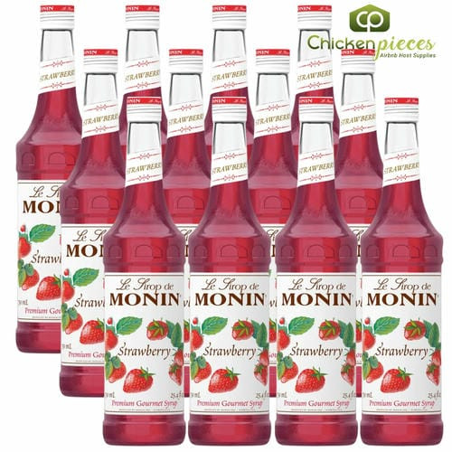 Monin Premium Strawberry Flavoring / Fruit Syrup 750mL/25.36oz (12/Case)