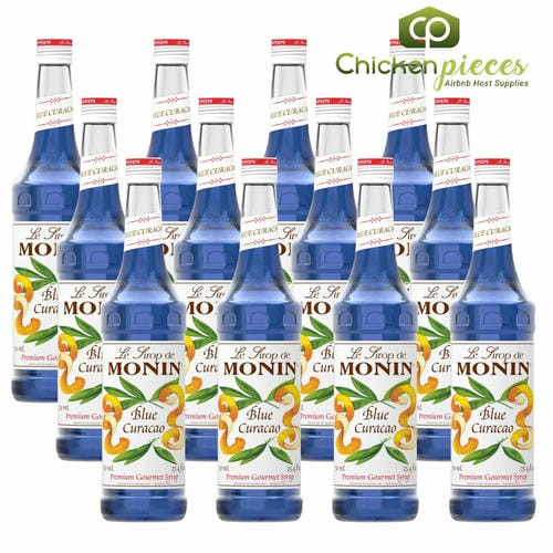 Monin Premium Blue Curacao Flavoring Syrup 750mL/25.36oz (12/Case)