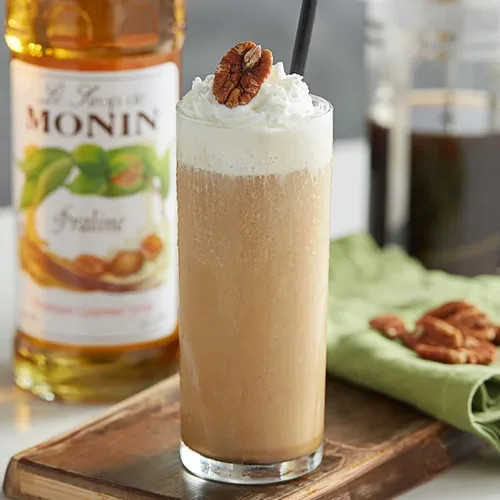 Monin Premium Praline Flavoring Syrup 750mL/25.36oz (12/Case)