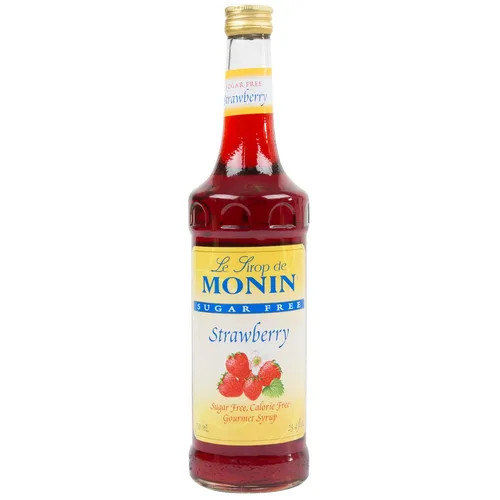 Monin Sugar Free Strawberry Flavoring / Fruit Syrup 750mL/25.36oz (12/Case)