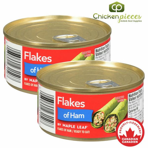 Maple Leaf Flakes of Ham Quality Bulk Large 156g/5.5oz (2/Case)-Canadian Made