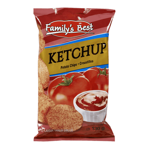Family's Best Potato Chips, Ketchup Quality Bulk Large 130g/4.58oz (2/Case)