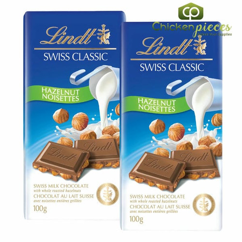 Lindt Hazenut SWISS CLASSIC Chocolate Bar Quality Bulk Large 100G/3.52oz (2/Case)